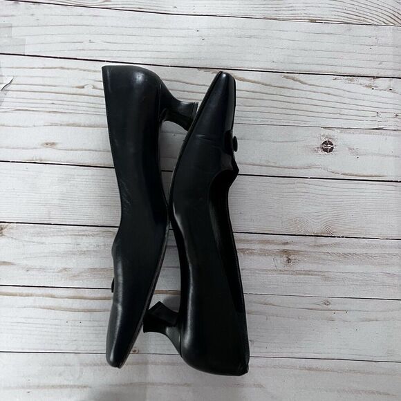Stuart Weitzman Black Leather Pumps Women’s Size 10 - Picture 10 of 14